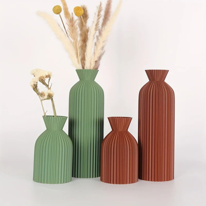 Bohemian Plastic Flower Vessels Set of Two