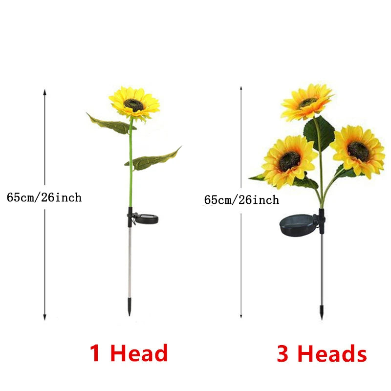 Solar Sunflower Luminaires — Elegant LED Garden Lawn Lamp with Warm Glow