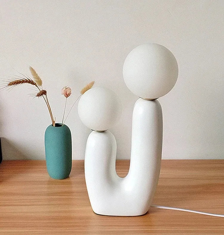 Nordic Glass Resin Base Table Lamp