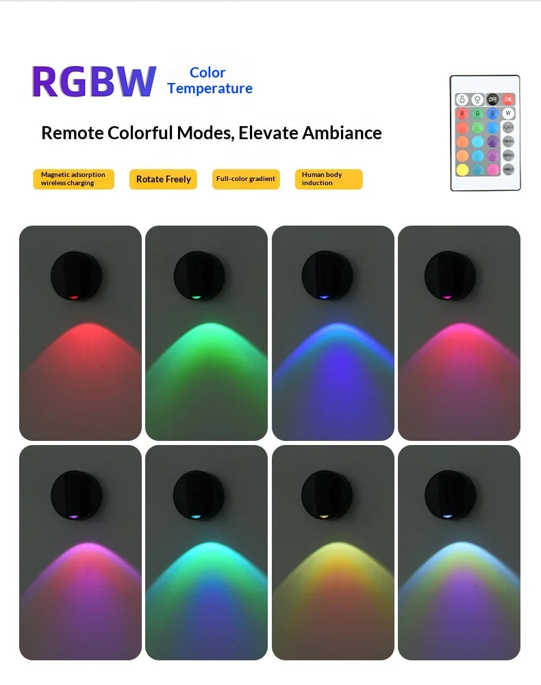 Magnetic Base USB Rechargeable Cordless Dimmable Wall Lamp