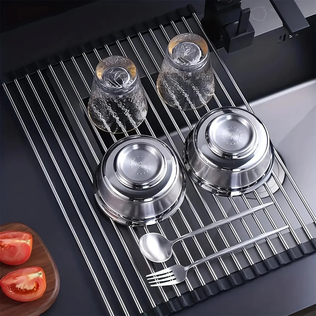 Foldable Stainless Steel Sink Drying Drain Rack