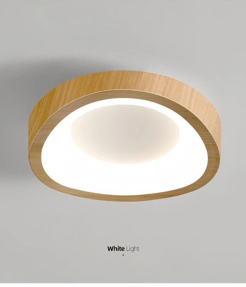 Nordic Minimalist Wood Grain Surface Mounted Ceiling Lamp