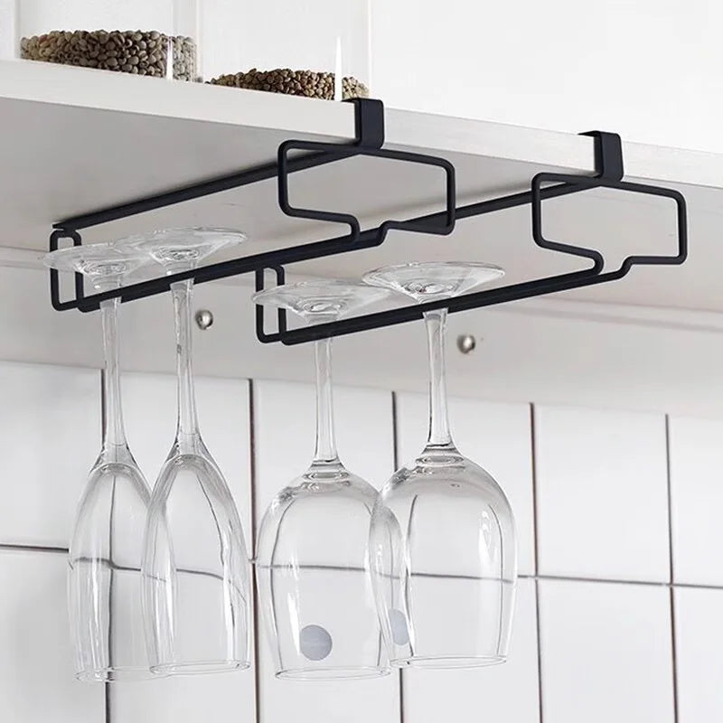 Hanging No-Drill Wine Glass Inverted Storage Rack