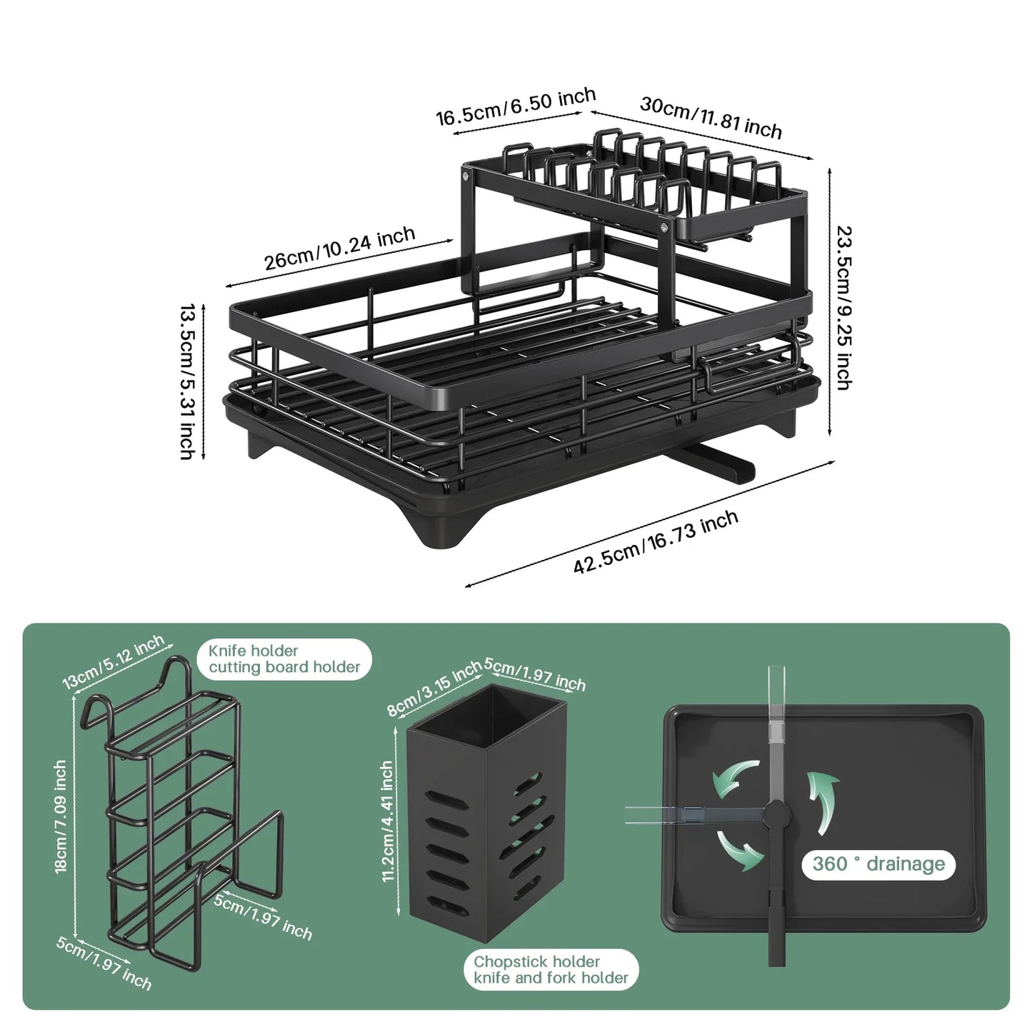 Expandable Metal Countertop Dish Drain Rack