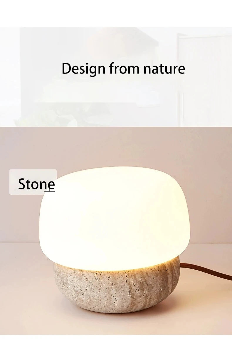 Travertine Mushroom Shaped LED Floor Lamp