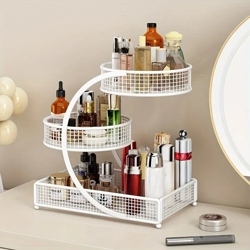 Multi-Layer Metal Cosmetic Storage Organizer