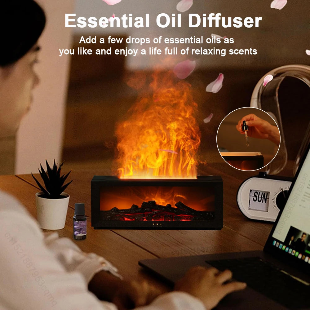 Flame Aroma Diffuser — Relaxing Flame Effect With LED Light & Auto Shut Off