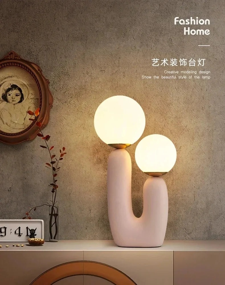 Nordic Glass Resin Base Table Lamp