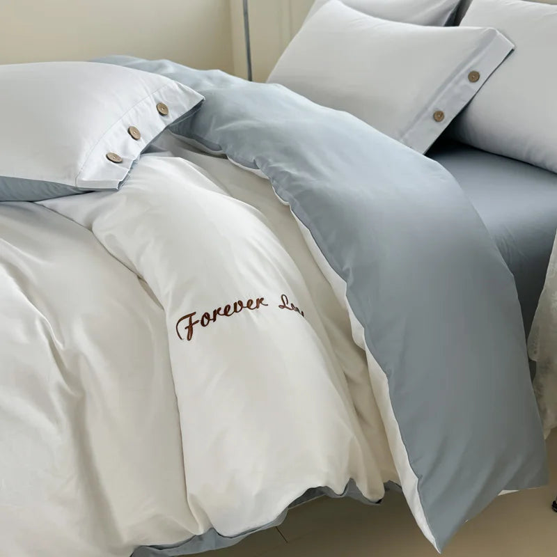 100% Cotton Two Tone Soft Skin Friendly Duvet Cover Set