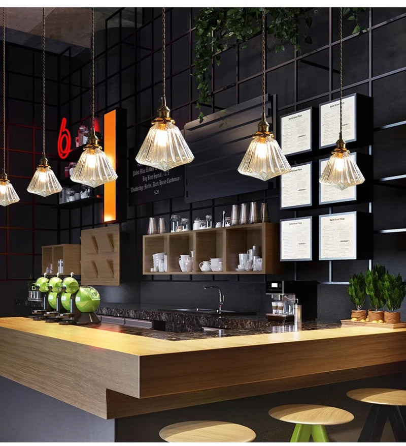 Modern White Glass Bedroom Pendant Lamp