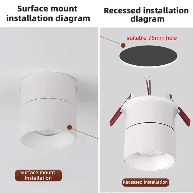 LED Sunset Lamp - Adjustable Angle Ceiling Spotlight | Modern Surface Mounted Light