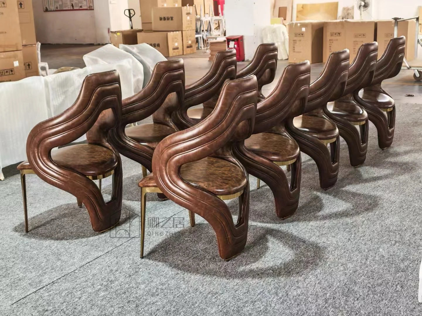 Modern Stainless Steel Cushioned Luxury Dining Chair