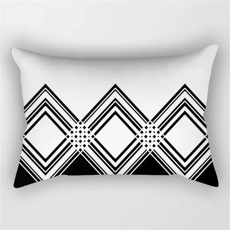 Geometric Marble Print Polyester Rectangular Pillowcase