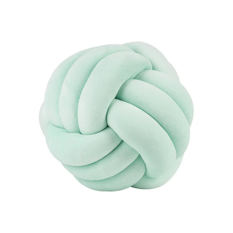 Handmade Velvet Knot Ball Round Decorative Throw Pillow