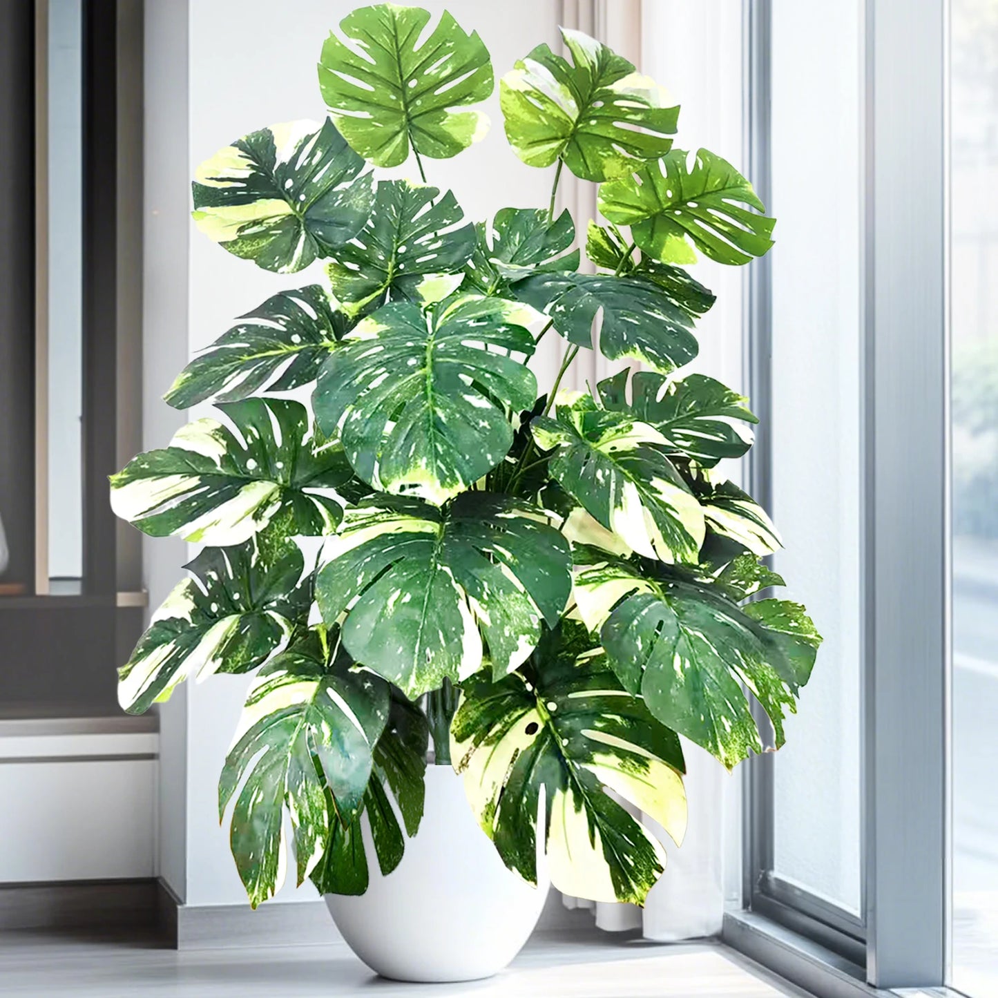Silk Artificial Monstera Pothos Leaf Indoor Plant