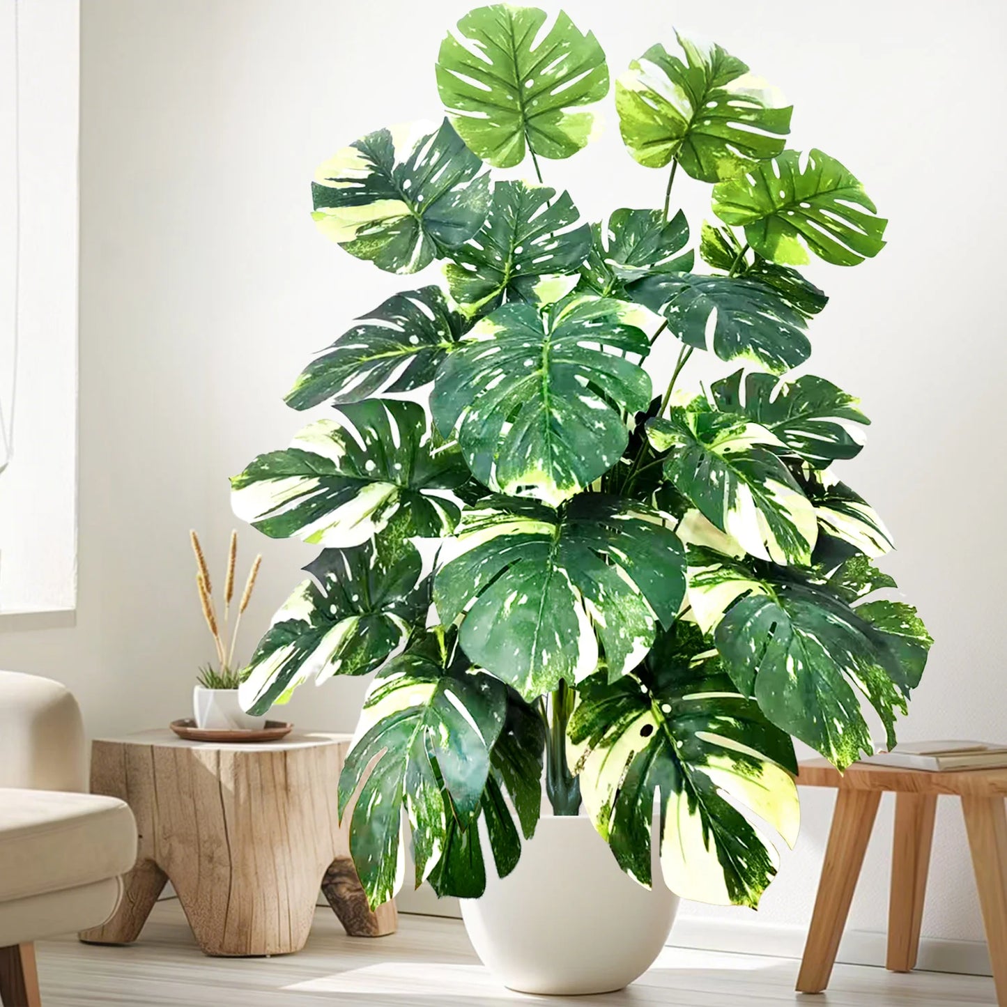 Silk Artificial Monstera Pothos Leaf Indoor Plant