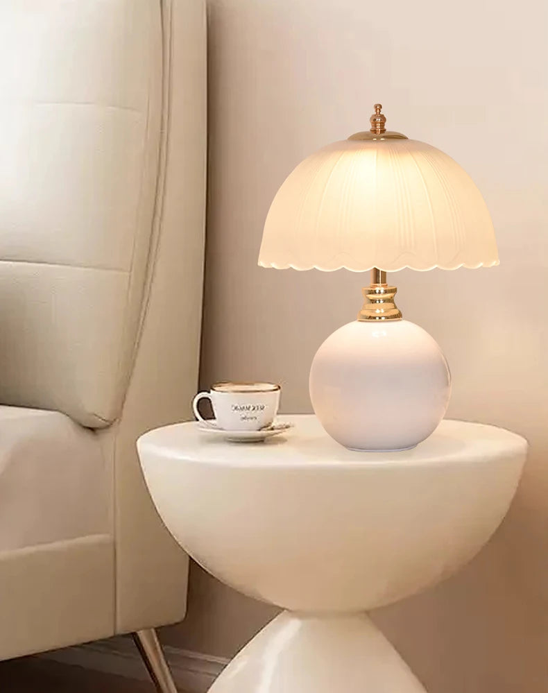 Ceramic Glass USB Dimmable Desk Lamp