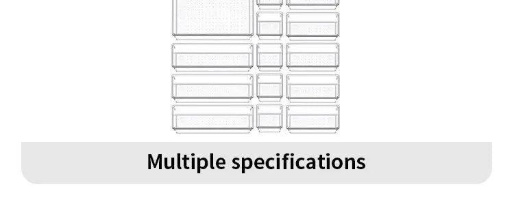 Clear Plastic Drawer Organizer Tray Set