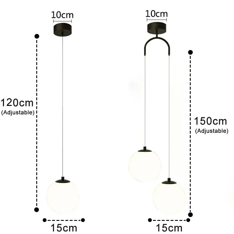 Nordic Glass Cord Pendant Lamp