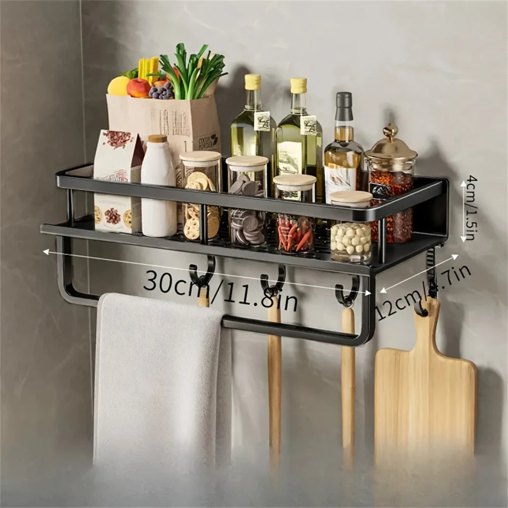 Wall Mounted Multi-Function Kitchen Seasoning Storage Rack