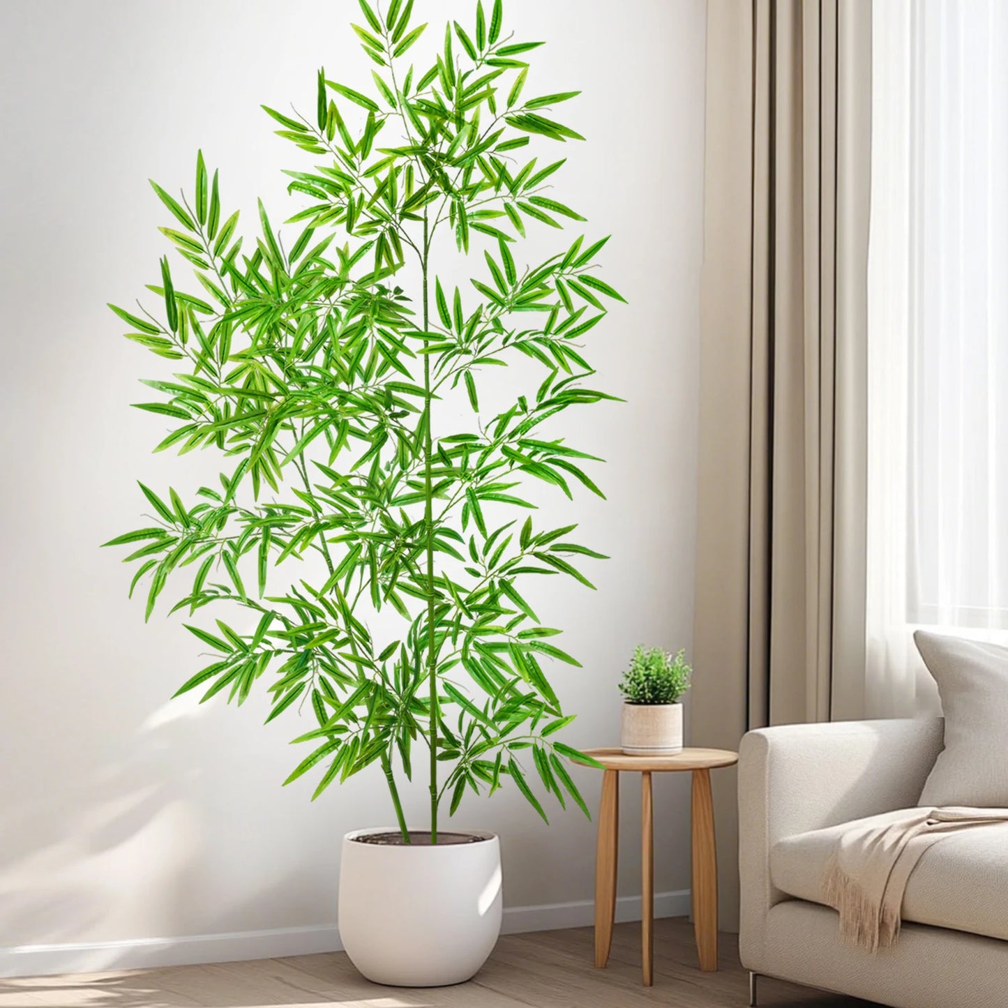 Green Silk Artificial Bamboo Branch Plant