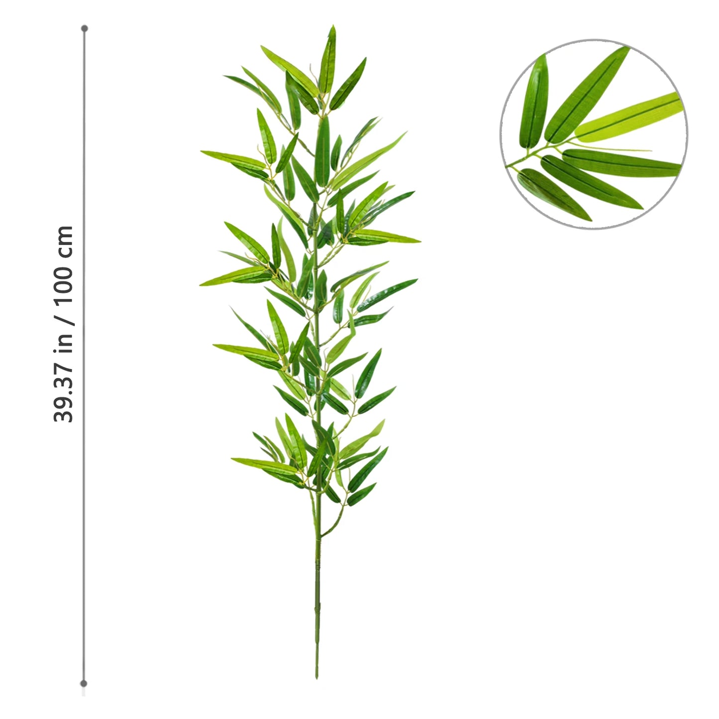 Green Silk Artificial Bamboo Branch Plant
