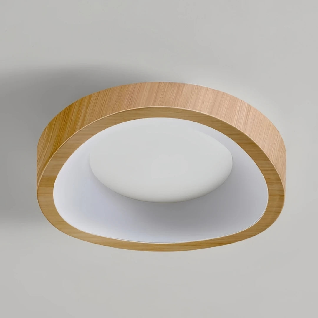 Nordic Minimalist Wood Grain Surface Mounted Ceiling Lamp