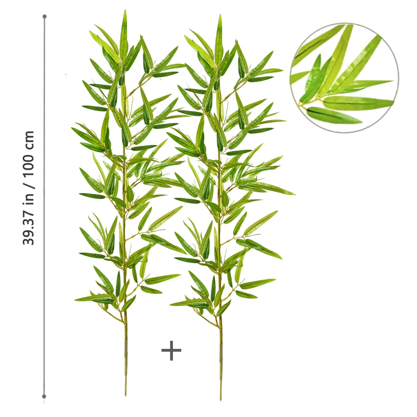 Green Silk Artificial Bamboo Branch Plant