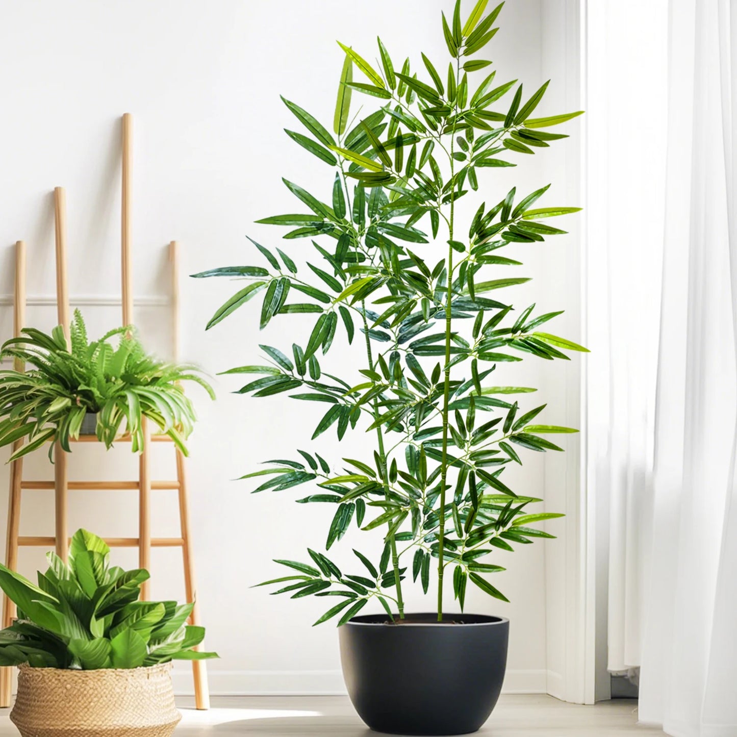 Green Silk Artificial Bamboo Branch Plant