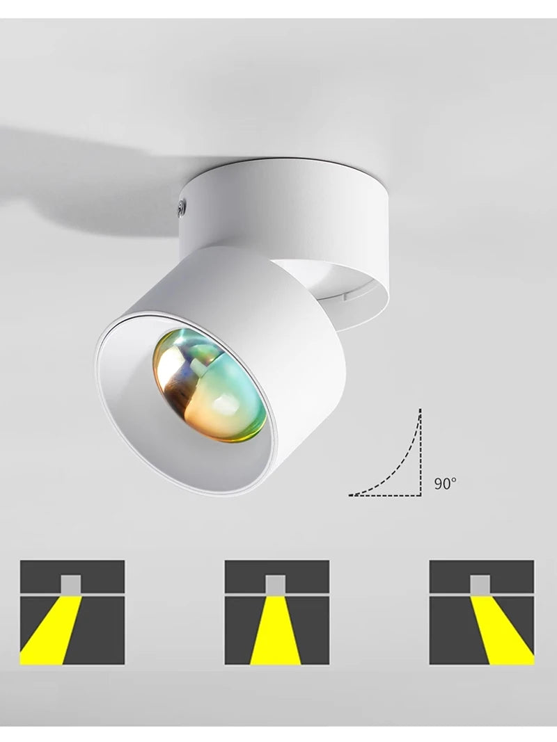 LED Sunset Lamp - Adjustable Angle Ceiling Spotlight | Modern Surface Mounted Light