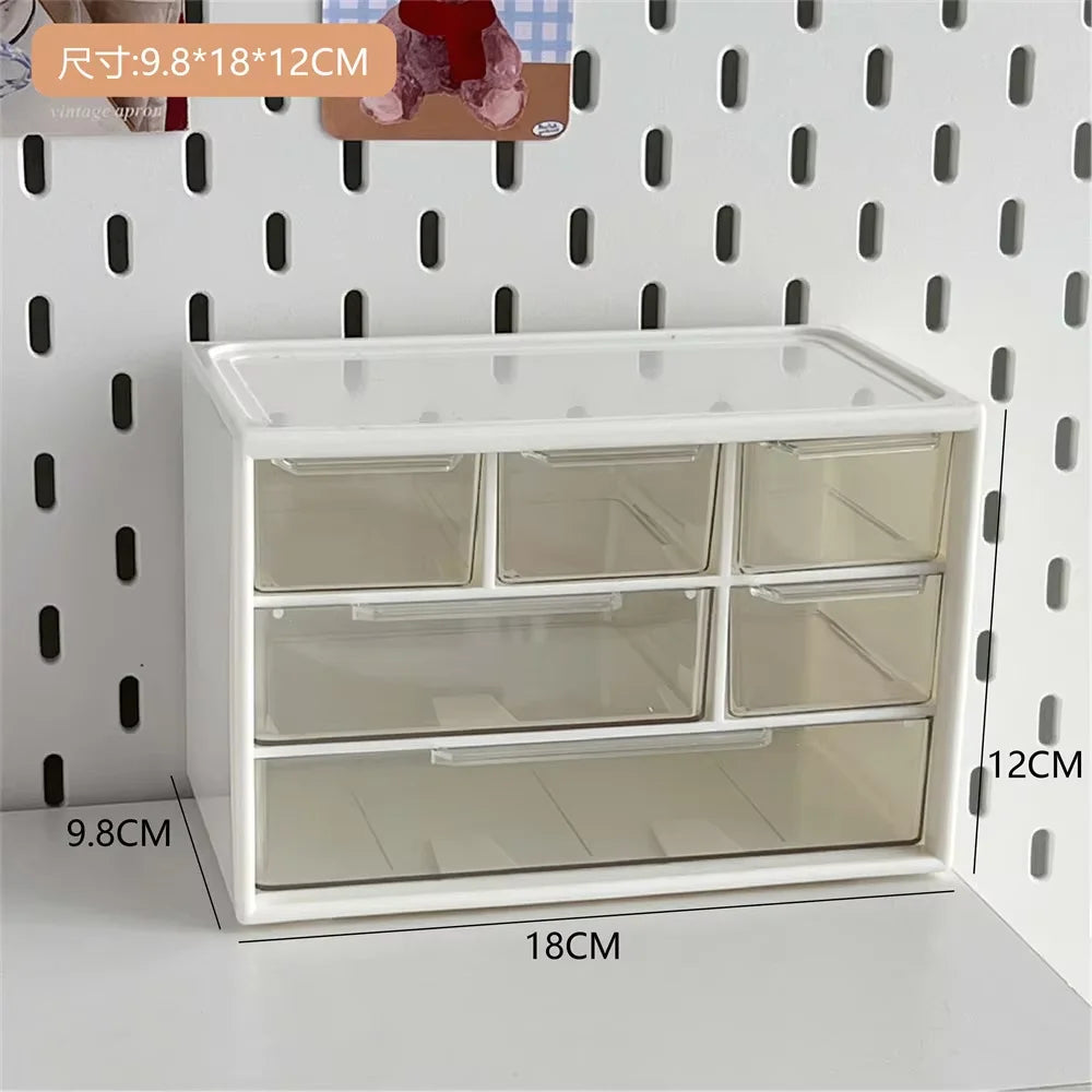 Transparent 9 Grid Desktop Office Drawer Organizer