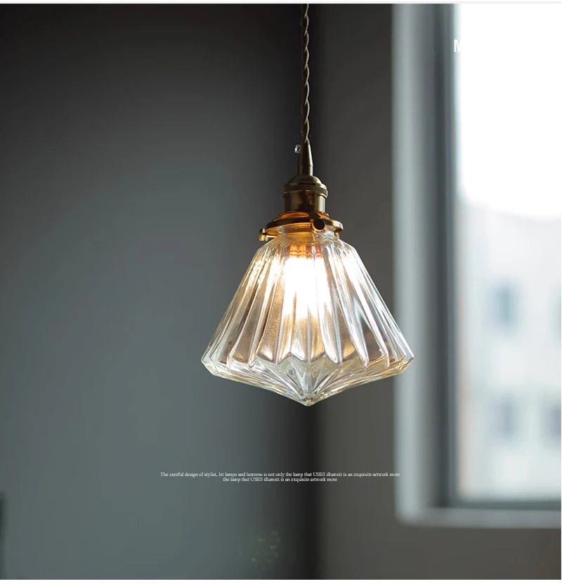 Modern White Glass Bedroom Pendant Lamp