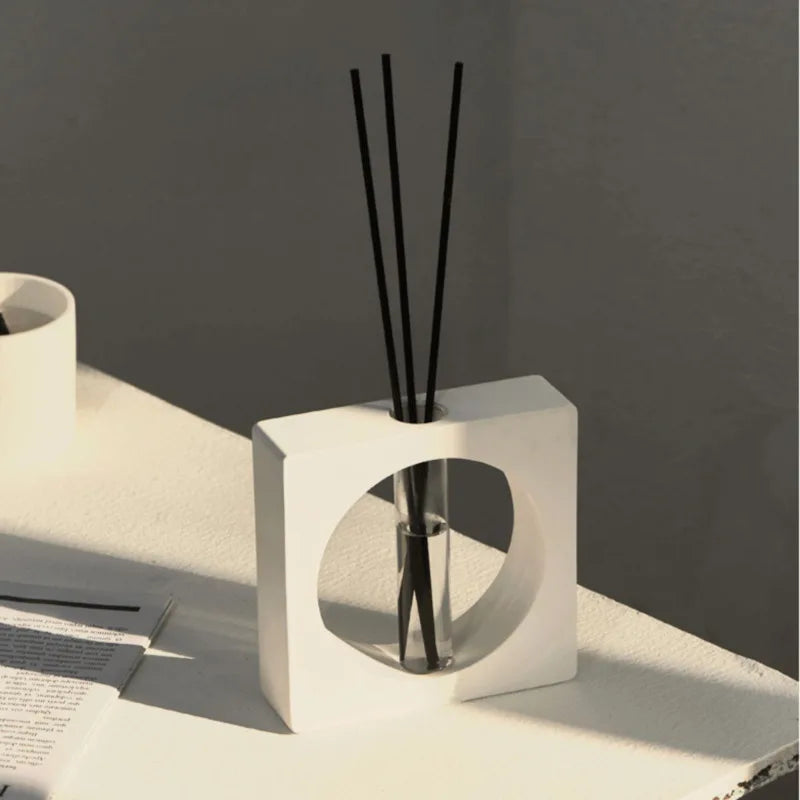 Geometric Empty Aroma Diffuser Bottle with Reed Sticks