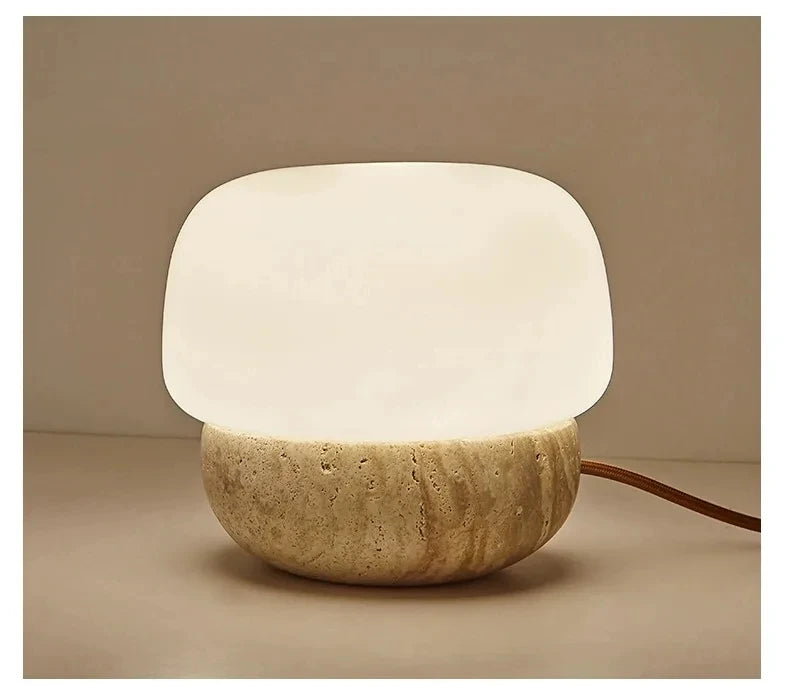 Travertine Mushroom Shaped LED Floor Lamp