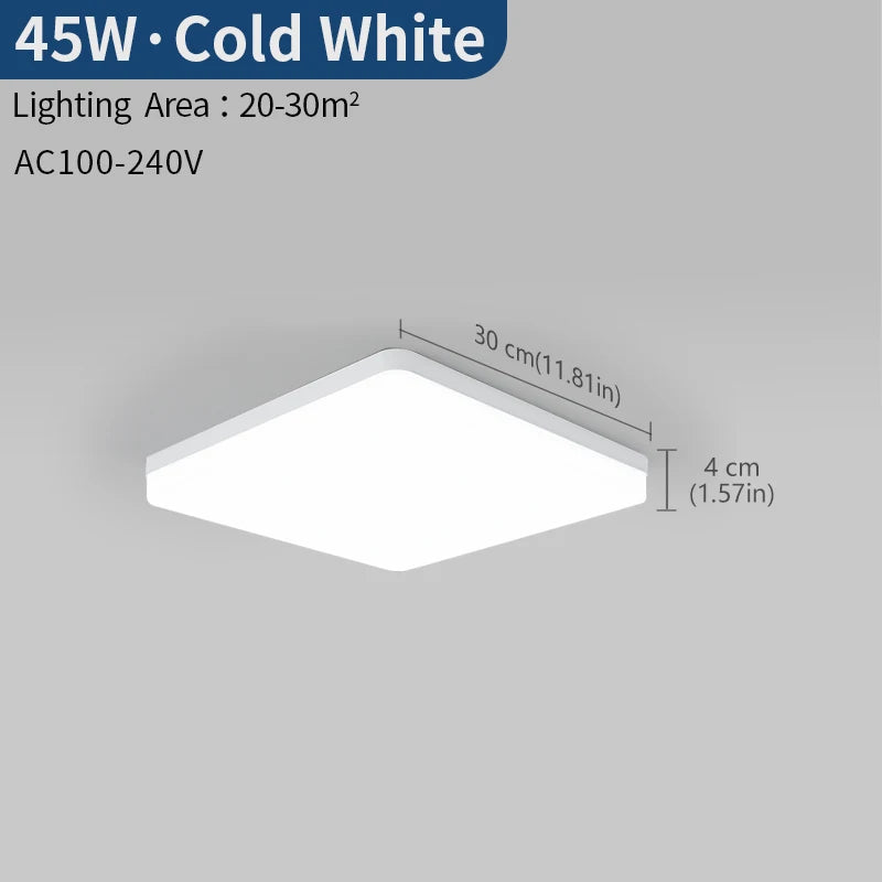 Modern Square Dimmable LED Ceiling Lamp