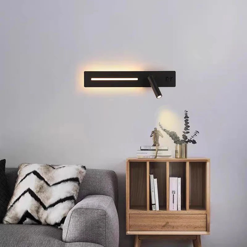 LED Wall Light - USB Phone Charging Bedside Reading Lamp | Modern Wall Lamp