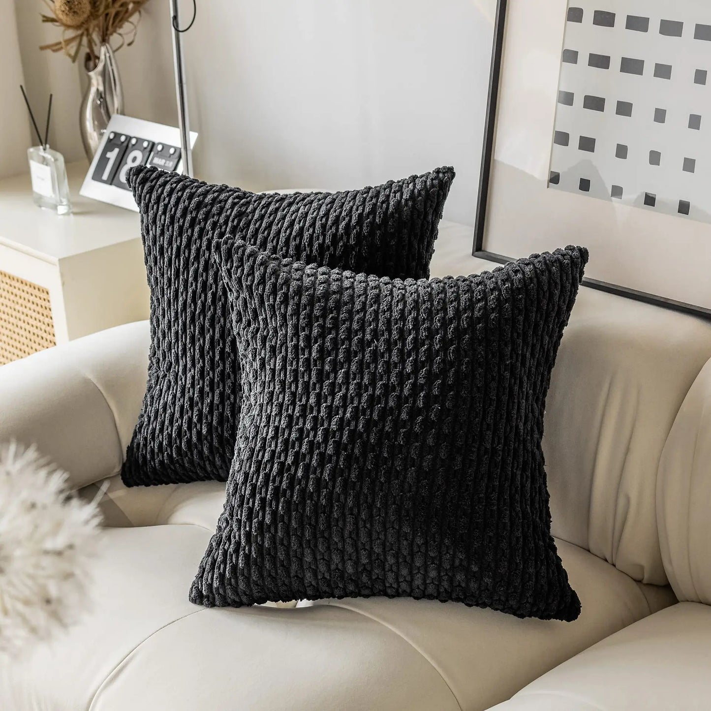 Decorative Pillow Cover — Luxury Woven Cotton Polyester Cushion