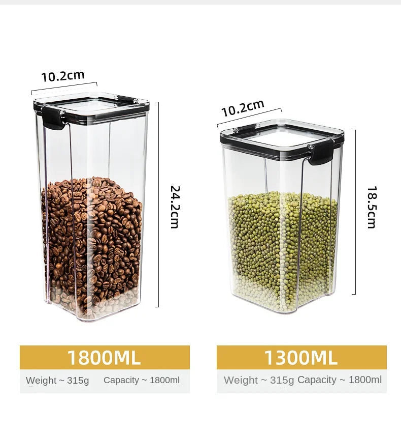 Moisture-Proof Sealed Acrylic Kitchen Storage Jar Set