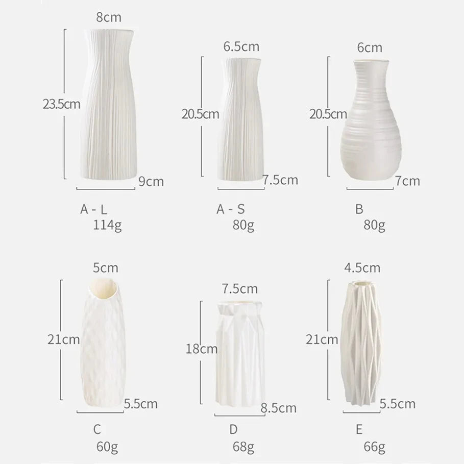 Nordic Minimalist Plastic Decorative Flower Vessel