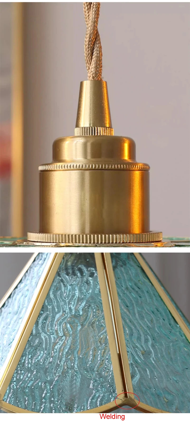 Retro Copper Tiffany Stained Glass Wall Lamp