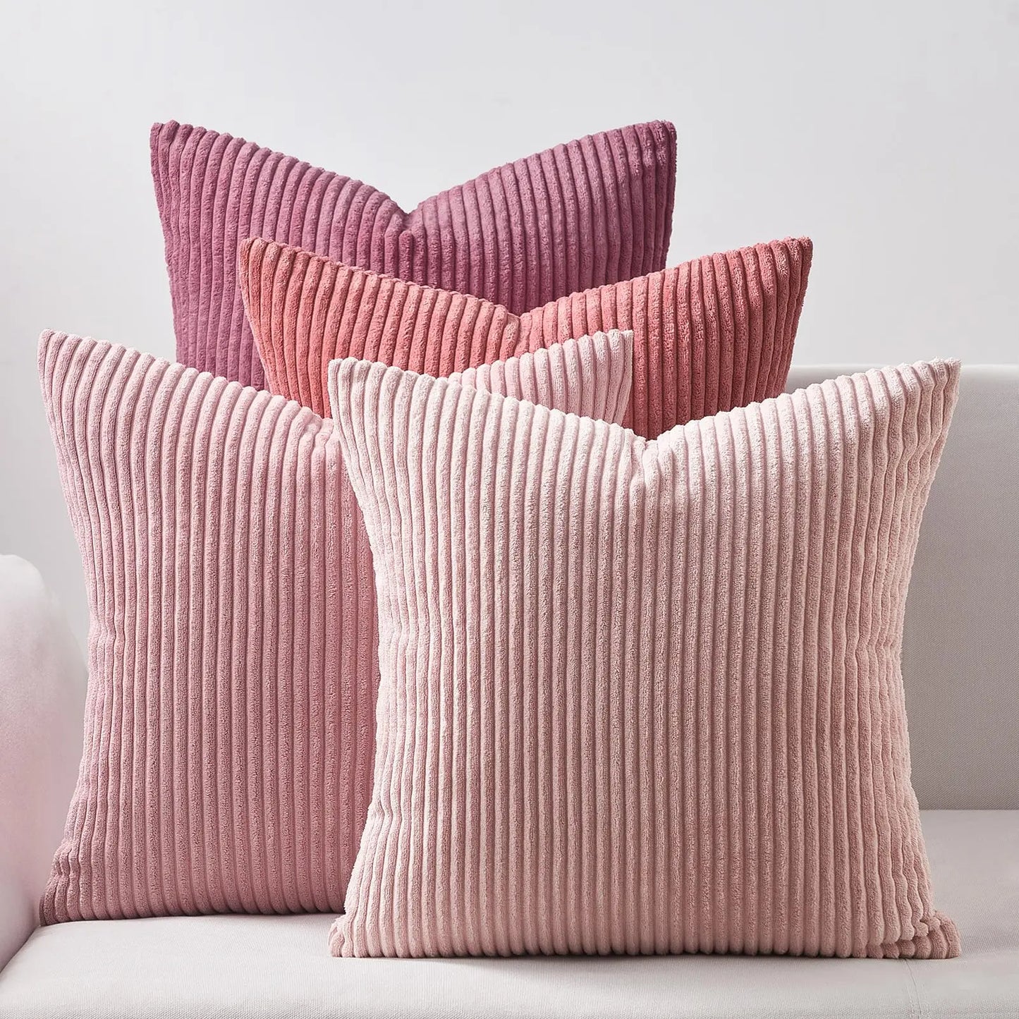 Corduroy Pillow Covers — Durable Boho Square Decorative Cases