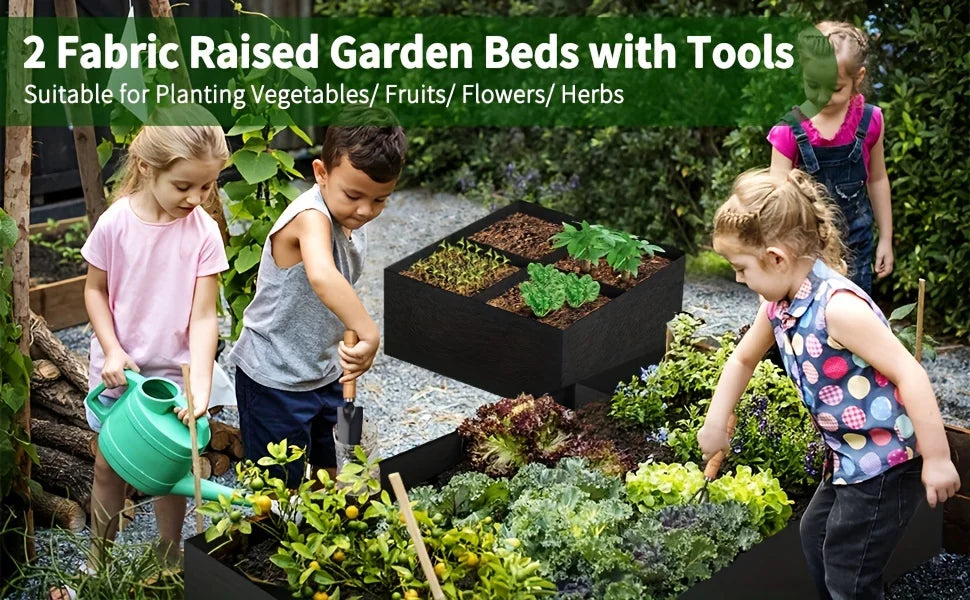 Breathable 8 Grid Raised Garden Bed Grow Bags