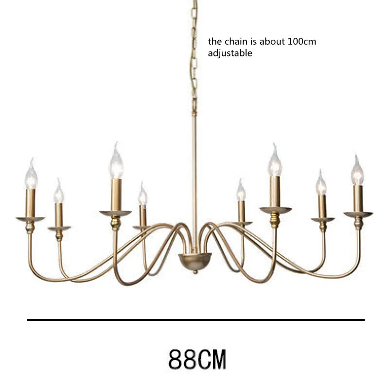 Retro Black Gold Loft Chandelier
