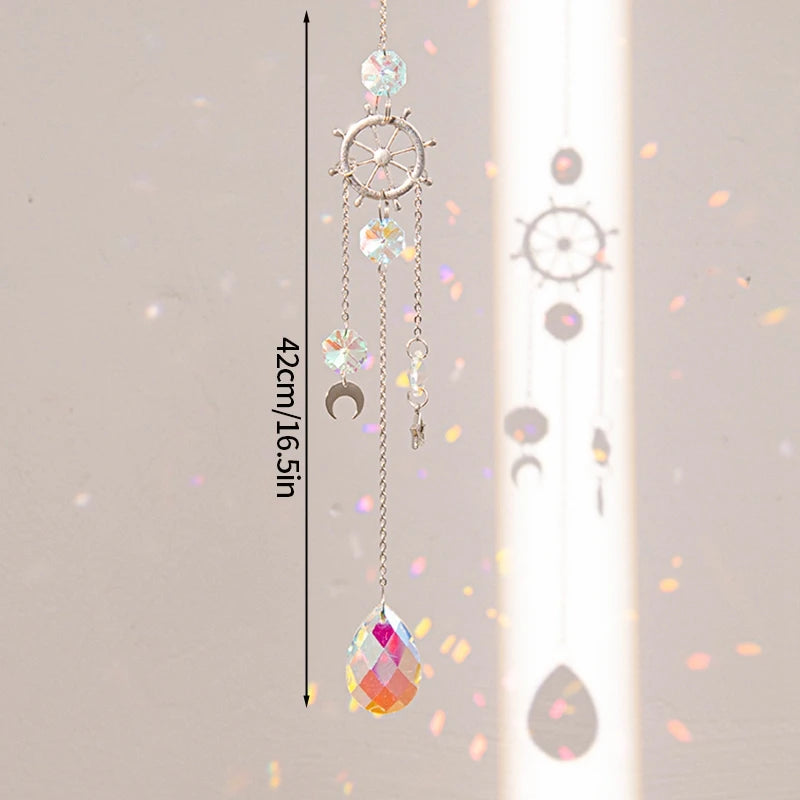 Crystal Moon Star Rainbow Suncatcher Wind Chime