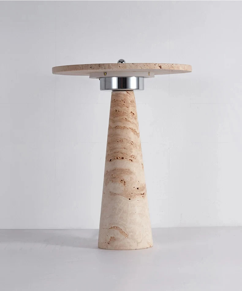 Travertine Natural Stone Mushroom Table Lamp