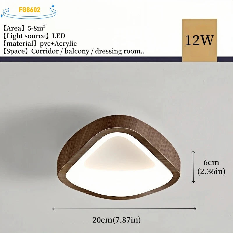 Nordic Minimalist Wood Grain Surface Mounted Ceiling Lamp
