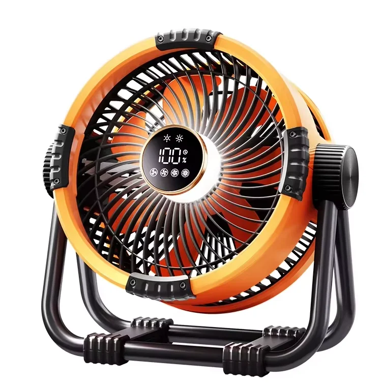 Portable Camping Fan — Rechargeable Dual Air Outlet with Night Light