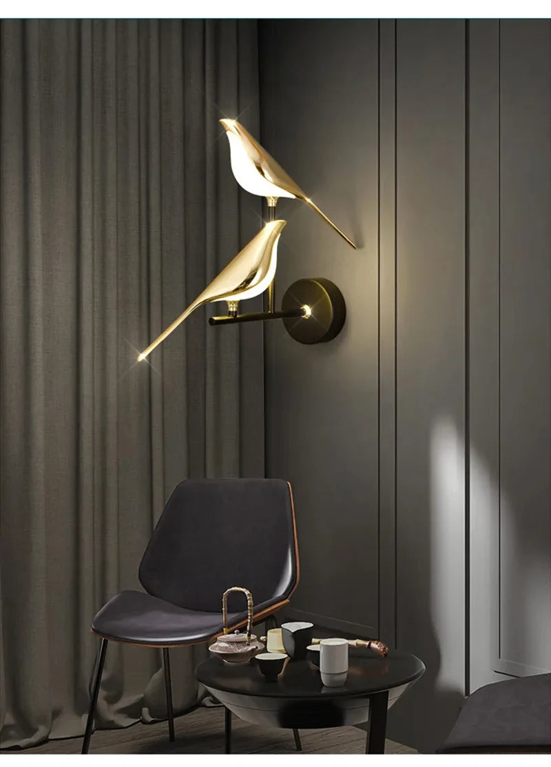Golden Bird Art Deco LED Wall Sconce