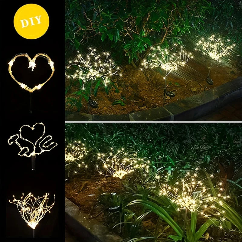 Solar Copper Wire Dandelion Fairy String Garden Lights
