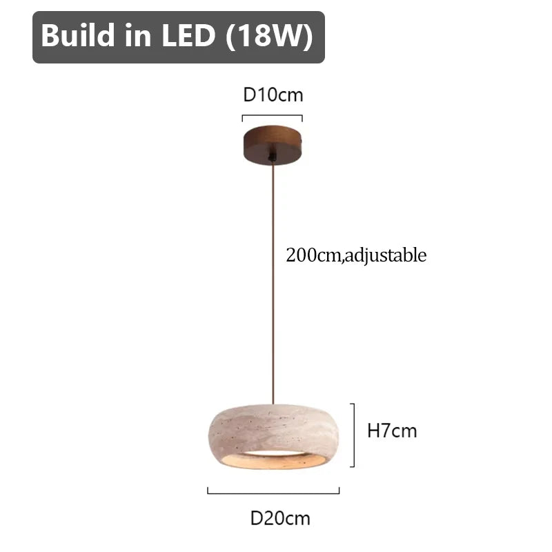 Travertine Natural Stone LED Pendant Light